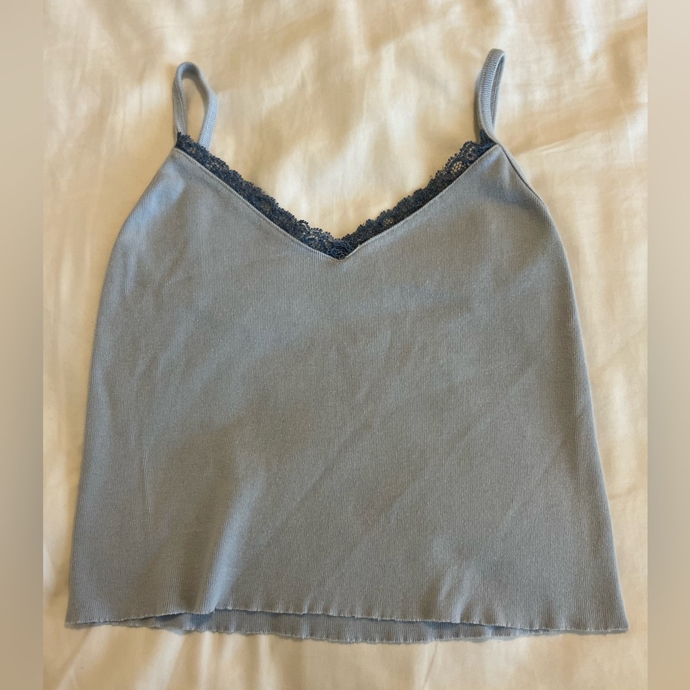 Brandy Melville light blue lace tank
